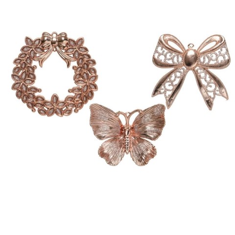 FIGURE NATALE GLITTER PINK 3AS